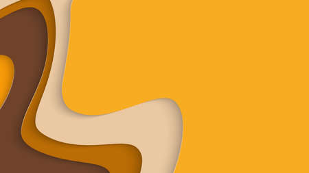 Abstract 3D paper cut art. Colorful background  with wavy layered paper craft. Artistic vector cut out shapes with realistic shadow. Bright carving texture. Topography relief imitation.のイラスト素材