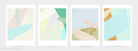 Abstract flyer template with lines and overlapping paint blobs. Contemporary simple composition....