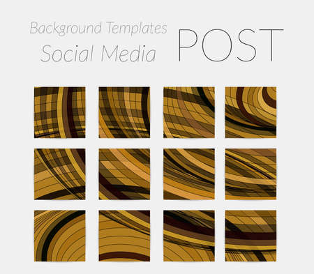 Abstract background set for social media post stories. Vector digital art backdrop. Wavy lines and grid texture. Optical art  pattern. Minimal modern design for marketing technology.のイラスト素材