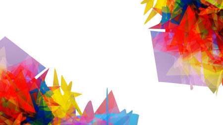 Abstract bright colorful template with polygonal random shapes on white background. Spikes of color...