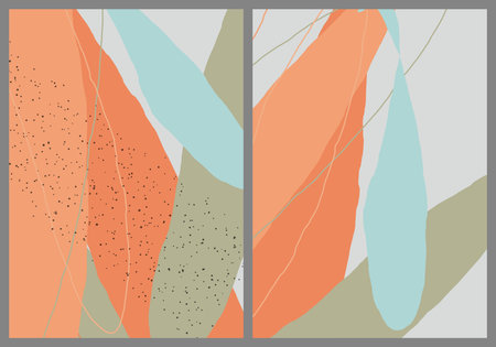 Linear abstract drawing on flat background. Contemporary composition. Modern art, print or poster....