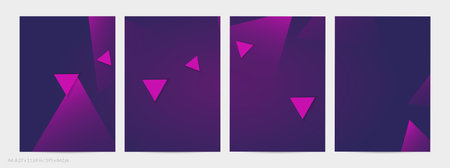 Abstract geometric flyer with deep gradient and vanishing geometric shapes. Modern template for...