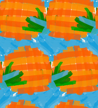 Abstract seamless pattern with hand drawn scribbles. Bright colored doodles made by marker crayon...