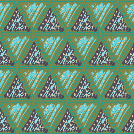 Abstract hand drawn vector seamless pattern. Floral motifs, rough pain texture, natural earth...