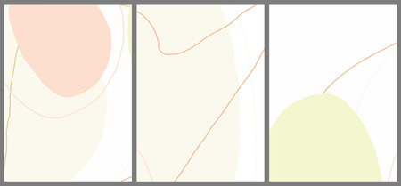 Linear abstract drawing on flat background. Contemporary composition. Modern art, print or poster....