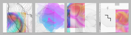 Abstract art background with geometric sci-fi elements. High-tech cyberpunk technology of virtual...