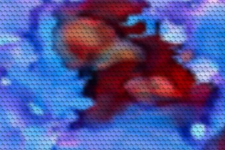 Abstract colorful vector background. Universal mesh backdrop. Bright blurred paint colors textured with overlay pattern.のイラスト素材