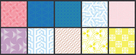 Simple geometric texture. Collection of seamless geometric minimalistic patterns. Backgrounds and...