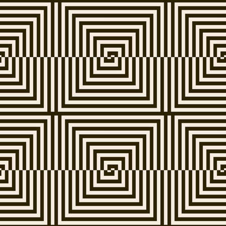 Seamless vector pattern. Abstract simple geometrical texture. Dark brown on yellow old paper background.  Retro thin lines. Modern lattice graphic design.のイラスト素材