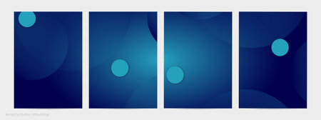 Abstract geometric flyer with deep gradient and vanishing geometric shapes. Modern template for social media banner. Contemporary material design with paper cut out realistic shadow.のイラスト素材