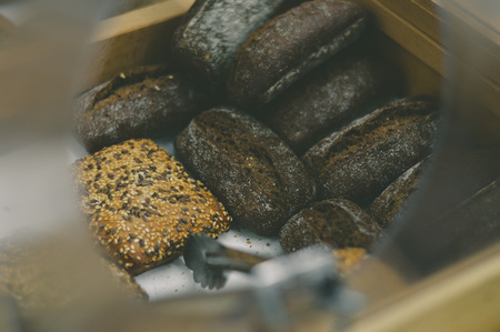 Black fresh breadの写真素材