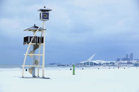 Landscape of Qingdao in the winterのeditorial素材