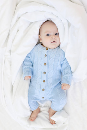 baby in a blanket, baby morning, textiles and baby bed