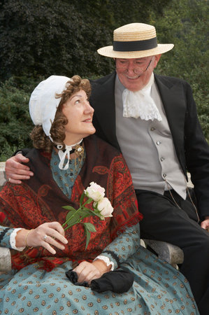 Vintage portrait of a victorian senior couple