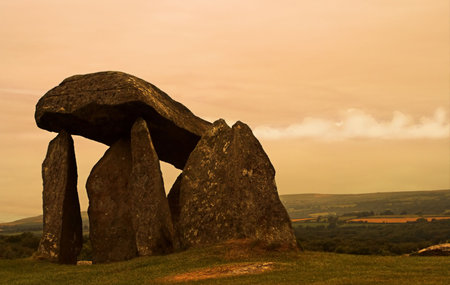 Burial Chamber at Pentre Ifan, Walesの写真素材