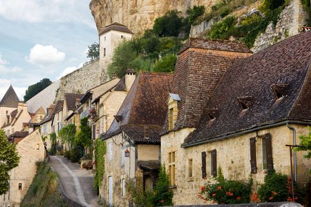 The lovely picturesque village Beynac in France, Perigord, Dordogneの写真素材