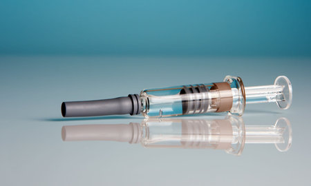 Small flu vaccination syringe, with protected needle