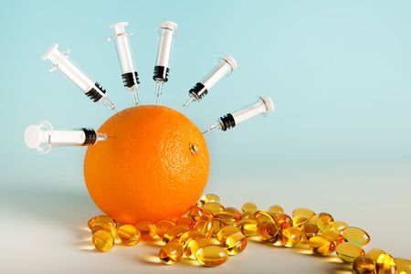 Vitamins and flu vaccines for protection against swine fluの写真素材