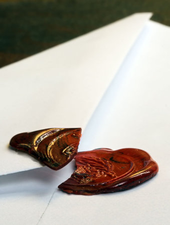 Envelope with a broken seal
