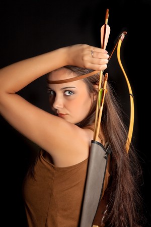 Sagittarius or Archer woman, this photo is part of a series of twelve Zodiac signs of astrologyの写真素材