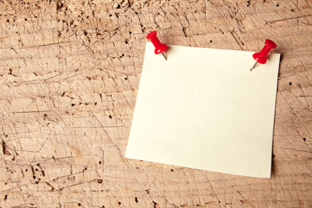 Empty or blank notepad on a vintage wooden board