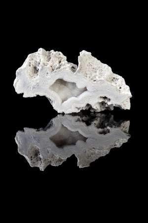 Beautiful gray agate geode, a variety of silica, in rough unpolished stateの写真素材