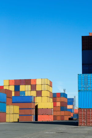 View on the container terminal of Antwerp world port 