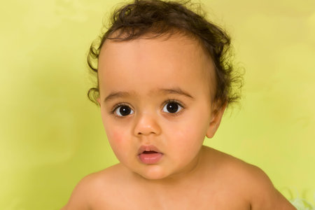 Closeup of a one year old african baby boy