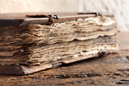 Gospel book of more than 300 years old with grungy pagesの写真素材