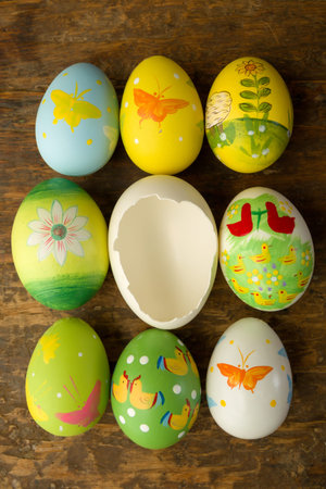 Colorful easter eggsの写真素材