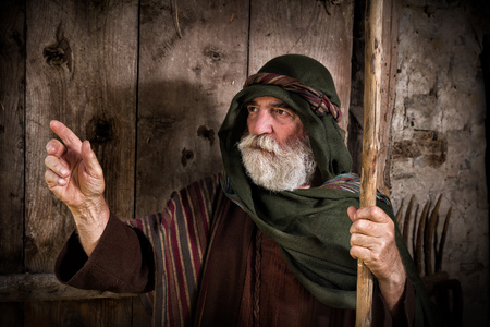Apostle Peter denying knowing Jesus on the eve of the crucifixionの写真素材