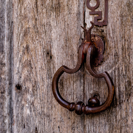 Ancient old weathered doors in French villages