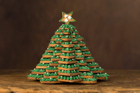 Edible cookie christmas tree handmade with green icing