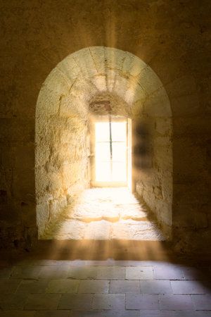 Renaissance interior photo shot in a property released medieval castle in the South of Franceの写真素材