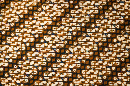 Closeup details of Indonesian batik sarong fabrics from the early 1900's. All handmade with canting and hot wax in traditional Javanese way.の写真素材