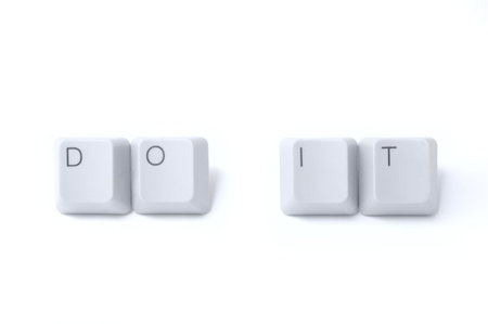 Do it words wtitten by isolated computer keyboard keys