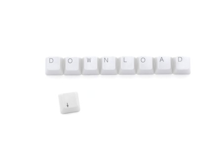 DOWNLOAD buttons for illegal internet downloadingの写真素材