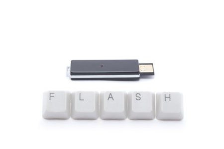 Stylish usb flash drive and FLASH sign