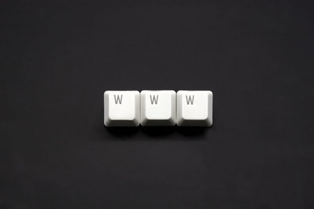 WWW sign by keyboard keys isolated on white
