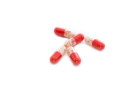 Isolated medical pills (tablets) composition with copyspaceの写真素材