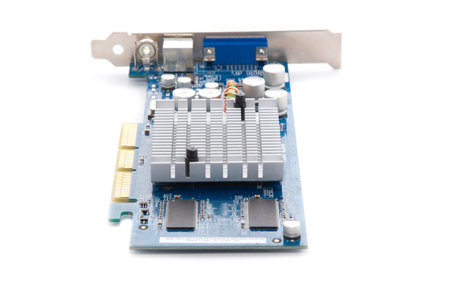 Beautiful graphic accelerator (video computer card) isolated on white
