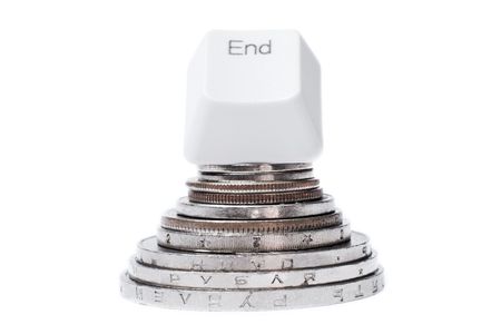 Here comes crisis: end of money conceptの写真素材