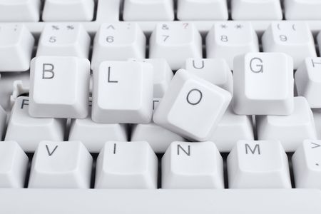 Start blog, stand out of the crowd! Keyboard concept, macroの写真素材