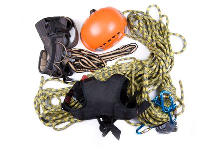 Alpinist, mountain climber, or ropejumper tools kit - の写真素材