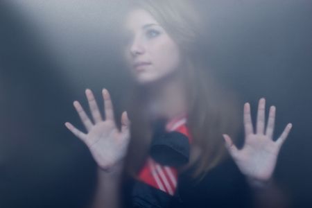 Drowned woman - beautiful young female under water. NOTE: no camera noise, that`s used equipment textureの写真素材