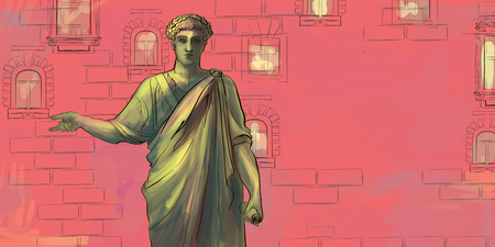 A monument to Duke de Richelieu in Odessaの写真素材