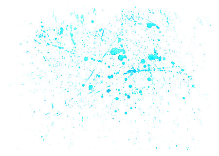 Watercolor hand drawn background, blue aquarelle water drops