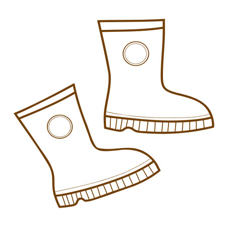 Set of vector icons of winter clothes. Vector illustration. Traditional winter symbols: warm clothes, socks, hat, mittens, boots. Drawn vector isolated on white. Comfortable lifestyle. Winter mood.のイラスト素材