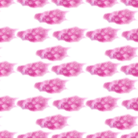 Seamless watercolor pattern with soft pink clouds. Cute dreamy texture perfect for nursery design, baby clothes, kids room decor, and whimsical backgrounds.の写真素材