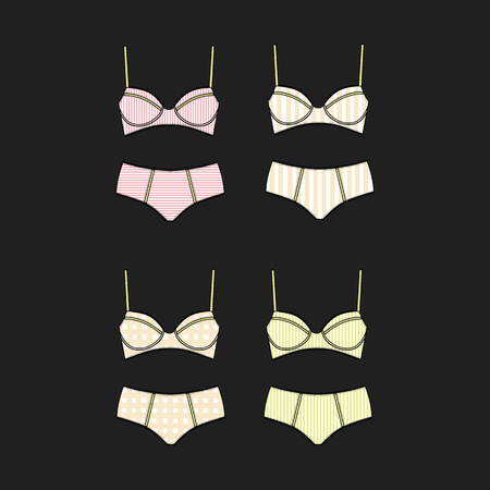 Lingerie. Underpants. Bra.のイラスト素材